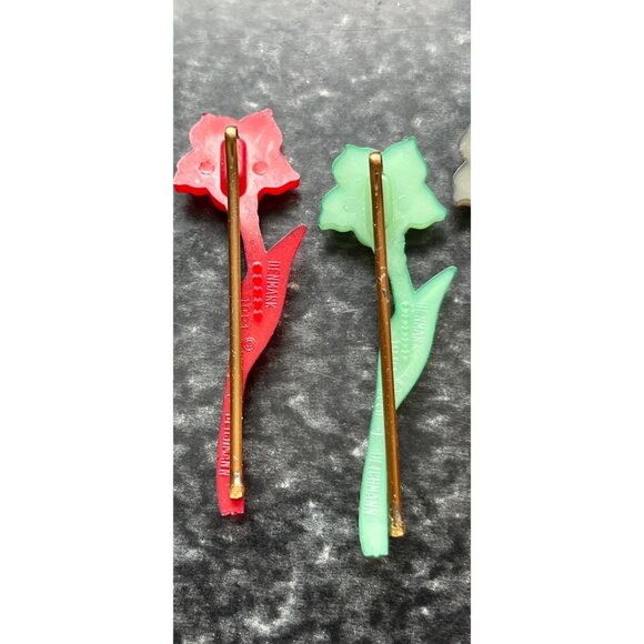 Vintage 1974 Lot Of 12 Lotus Flower Brooch/Bobbie Pin Buch + Deichmann Denmark - Picture 9 of 10